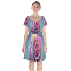 Rose Flower Love Romance Beautiful Short Sleeve Bardot Dress by artworkshop