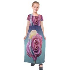 Rose Flower Love Romance Beautiful Kids  Short Sleeve Maxi Dress by artworkshop