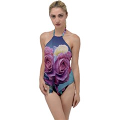 Rose Flower Love Romance Beautiful Go With The Flow One Piece Swimsuit by artworkshop