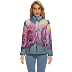 Rose Flower Love Romance Beautiful Women s Puffer Bubble Jacket Coat