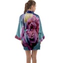 Rose Flower Love Romance Beautiful Long Sleeve Satin Kimono View2