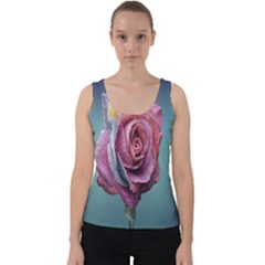 Rose Flower Love Romance Beautiful Velvet Tank Top by artworkshop