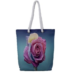 Rose Flower Love Romance Beautiful Full Print Rope Handle Tote (small) by artworkshop