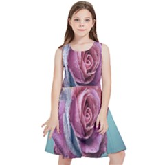 Rose Flower Love Romance Beautiful Kids  Skater Dress by artworkshop