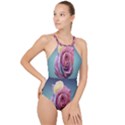 Rose Flower Love Romance Beautiful High Neck One Piece Swimsuit View1