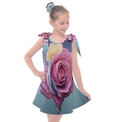 Rose Flower Love Romance Beautiful Kids  Tie Up Tunic Dress by artworkshop