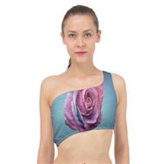 Rose Flower Love Romance Beautiful Spliced Up Bikini Top  by artworkshop