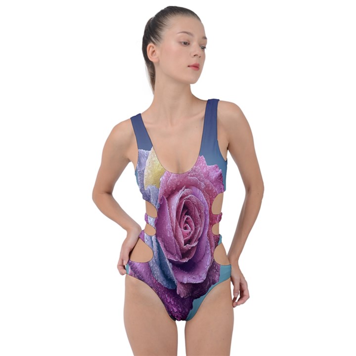 Rose Flower Love Romance Beautiful Side Cut Out Swimsuit