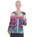 Rose Flower Love Romance Beautiful Casual Zip Up Jacket View1