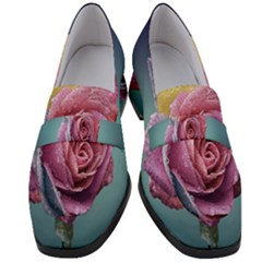 Rose Flower Love Romance Beautiful Women s Chunky Heel Loafers by artworkshop