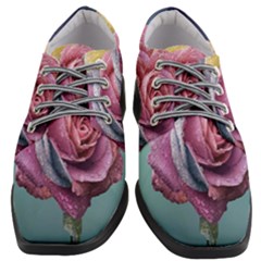 Rose Flower Love Romance Beautiful Women Heeled Oxford Shoes by artworkshop