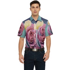 Rose Flower Love Romance Beautiful Men s Short Sleeve Pocket Shirt  by artworkshop