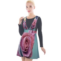 Rose Flower Love Romance Beautiful Plunge Pinafore Velour Dress by artworkshop