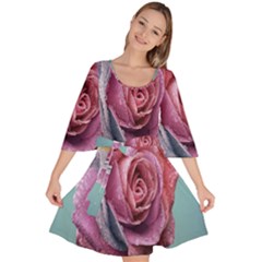 Rose Flower Love Romance Beautiful Velour Kimono Dress by artworkshop