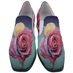 Rose Flower Love Romance Beautiful Women Slip On Heel Loafers by artworkshop