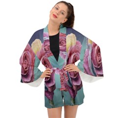 Rose Flower Love Romance Beautiful Long Sleeve Kimono by artworkshop