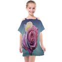 Rose Flower Love Romance Beautiful Kids  One Piece Chiffon Dress View1