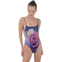 Rose Flower Love Romance Beautiful Tie Strap One Piece Swimsuit by artworkshop