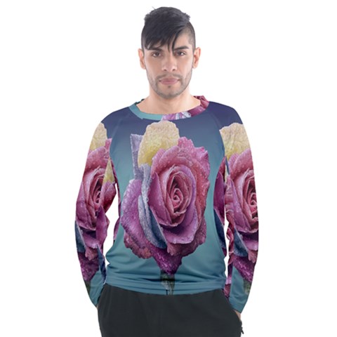 Rose Flower Love Romance Beautiful Men s Long Sleeve Raglan Tee by artworkshop