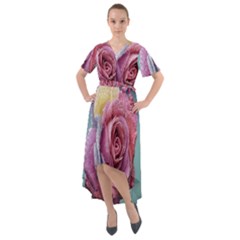 Rose Flower Love Romance Beautiful Front Wrap High Low Dress by artworkshop