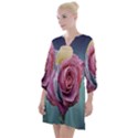 Rose Flower Love Romance Beautiful Open Neck Shift Dress View1