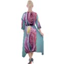 Rose Flower Love Romance Beautiful Quarter Sleeve Wrap Front Maxi Dress View2