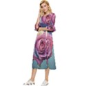 Rose Flower Love Romance Beautiful Double Cuff Midi Dress View2