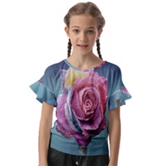 Rose Flower Love Romance Beautiful Kids  Cut Out Flutter Sleeves by artworkshop