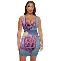 Rose Flower Love Romance Beautiful Draped Bodycon Dress