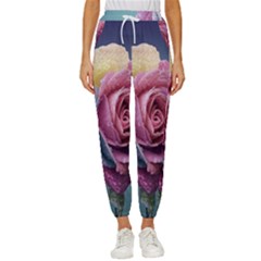 Rose Flower Love Romance Beautiful Cropped Drawstring Pants by artworkshop