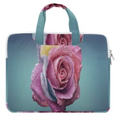 Rose Flower Love Romance Beautiful Macbook Pro 16  Double Pocket Laptop Bag  by artworkshop