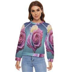 Rose Flower Love Romance Beautiful Women s Long Sleeve Raglan Tee