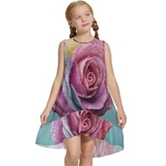 Rose Flower Love Romance Beautiful Kids  Frill Swing Dress