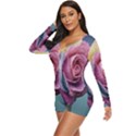 Rose Flower Love Romance Beautiful Long Sleeve Boyleg Swimsuit View2