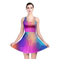 Triangles Polygon Color Reversible Skater Dress by artworkshop