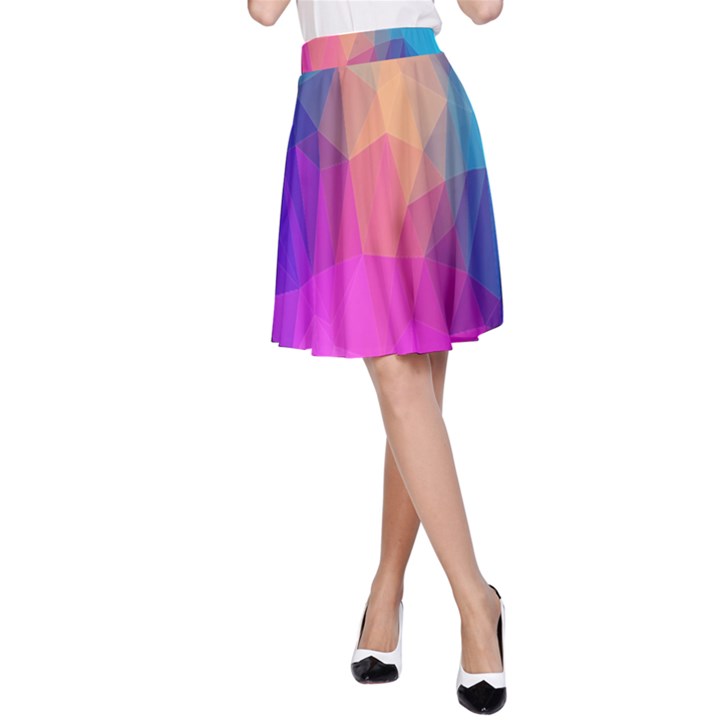 Triangles Polygon Color A-Line Skirt