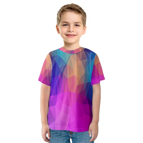 Triangles Polygon Color Kids  Sport Mesh Tee by artworkshop