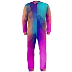 Triangles Polygon Color Onepiece Jumpsuit (men) by artworkshop