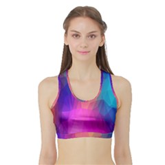 Triangles Polygon Color Sports Bra With Border by artworkshop