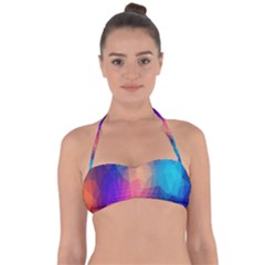 Triangles Polygon Color Halter Bandeau Bikini Top