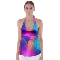 Triangles Polygon Color Babydoll Tankini Top by artworkshop