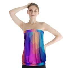 Triangles Polygon Color Strapless Top