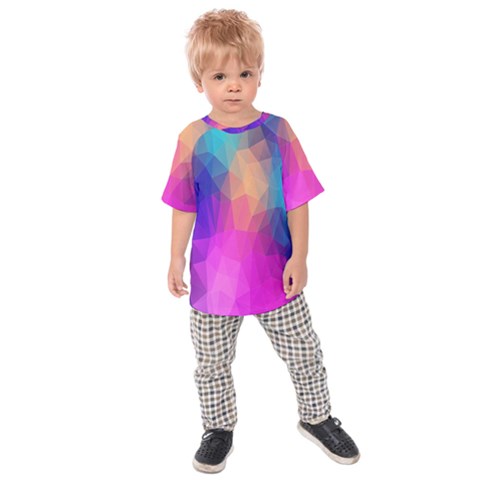 Triangles Polygon Color Kids  Raglan Tee by artworkshop