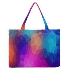 Triangles Polygon Color Zipper Medium Tote Bag by artworkshop