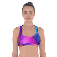 Triangles Polygon Color Cross Back Sports Bra by artworkshop