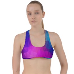 Triangles Polygon Color Criss Cross Racerback Sports Bra by artworkshop