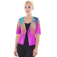 Triangles Polygon Color Cropped Button Cardigan by artworkshop