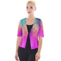 Triangles Polygon Color Cropped Button Cardigan View1