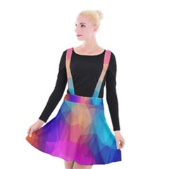 Triangles Polygon Color Suspender Skater Skirt by artworkshop