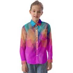 Triangles Polygon Color Kids  Long Sleeve Shirt